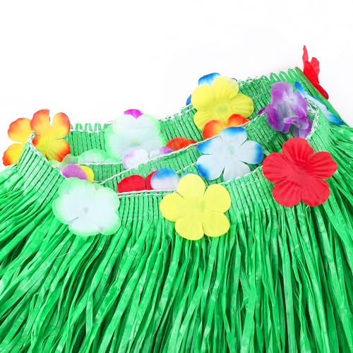 Fovths Luau Grass Table Skirt Natural 9 Feet x 29.5 Inch Hawaiian Table Skirt for Tropical Hawaiian Party Decorations Luau Party Costume Party, Green - Image 4
