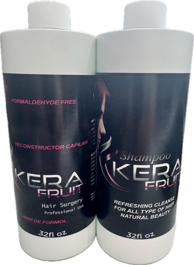 KERA FRUIT Cirugia Capilar Para el Cabello Libre de Formol - Antifrizz Deep Hydratation - Repair Hair Treatment - Professional Results - Formaldehyde Free 32oz with Shampoo. - Image 1