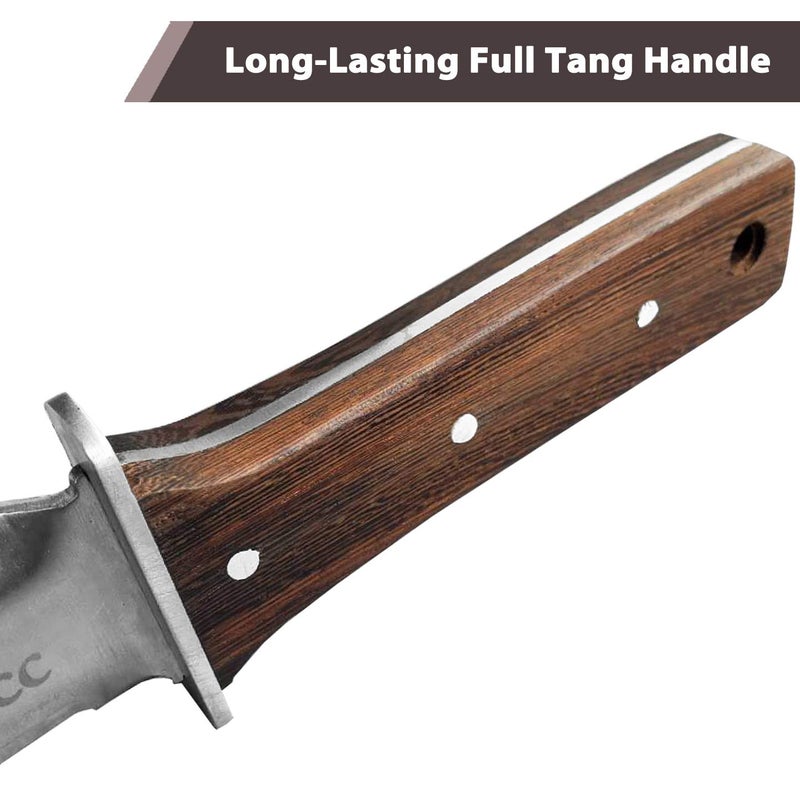 gonicc Professional Hori Hori Garden Knife with Leather Sheath, Protective Handguard, High polished 440 Stainless Steel Blade, Sharpening Stone Included, for Weeding, Digging, Pruning, and Cultivating - Image 5