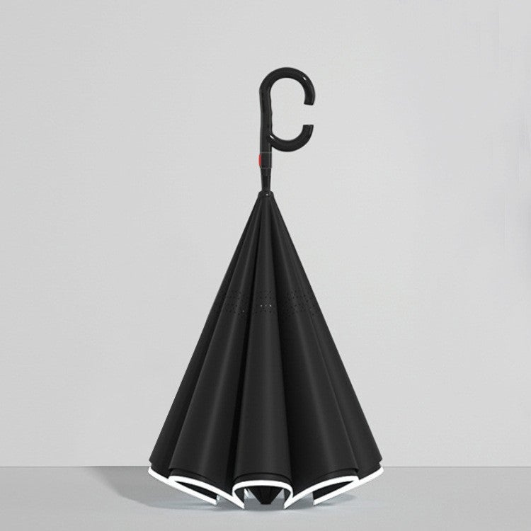 Hands-Free C-Handle Standable Reverse Umbrella Black c-shaped handle automatic model 