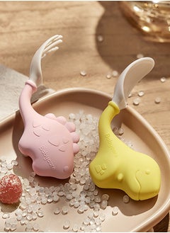 Babycare Babycare - Dino Spoon and Fork Set Pink – BPA-Free, Easy-Grip Utensils for Toddlers and Babies, Safety Approved  - Image 4