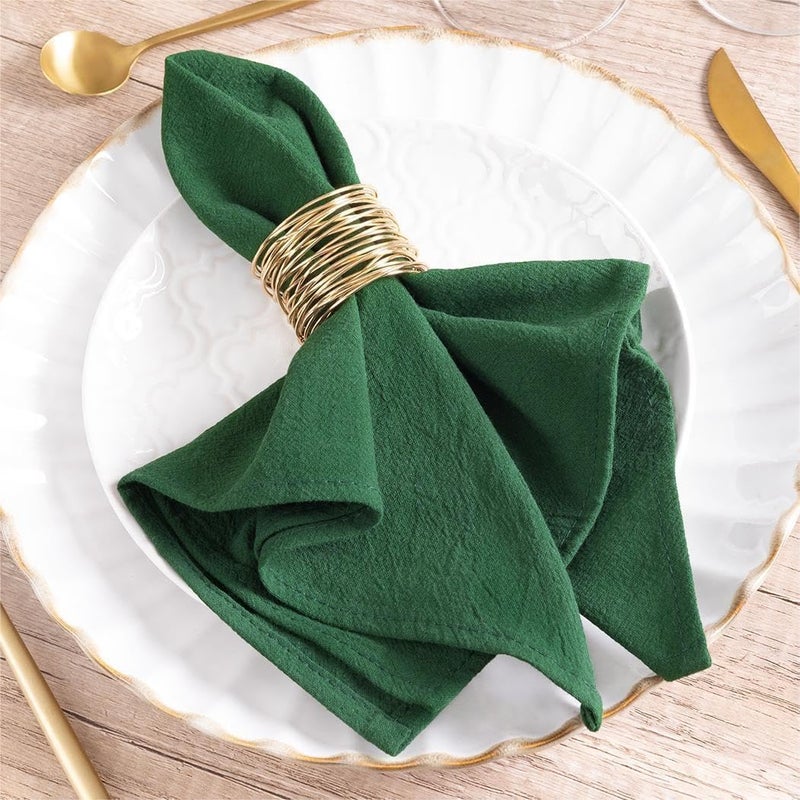 MLMW Emerald Green Cloth Napkins Set of 8 Linen Cotton Dinner Napkins Cloth Bulk Washable 1616 for Wedding Party Baby Bridal Shower Garden Party Birthday Table Decorations - Image 1
