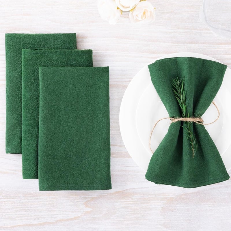 MLMW Emerald Green Cloth Napkins Set of 8 Linen Cotton Dinner Napkins Cloth Bulk Washable 1616 for Wedding Party Baby Bridal Shower Garden Party Birthday Table Decorations - Image 4