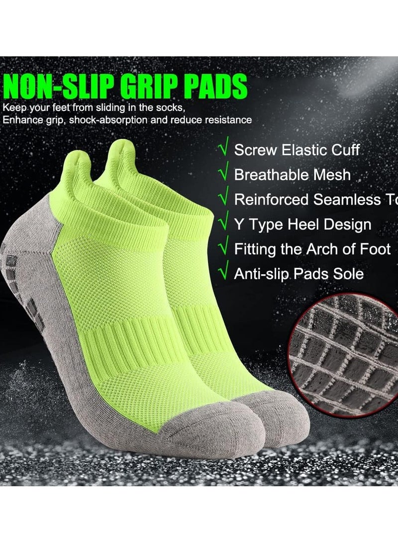 Non Slip Grip Socks for Women and Men Athletic Slipper Ankle Socks Cushioned Breathable for Yoga Running Ballet Pilates Sportststs 3 Pairs EU 39-45