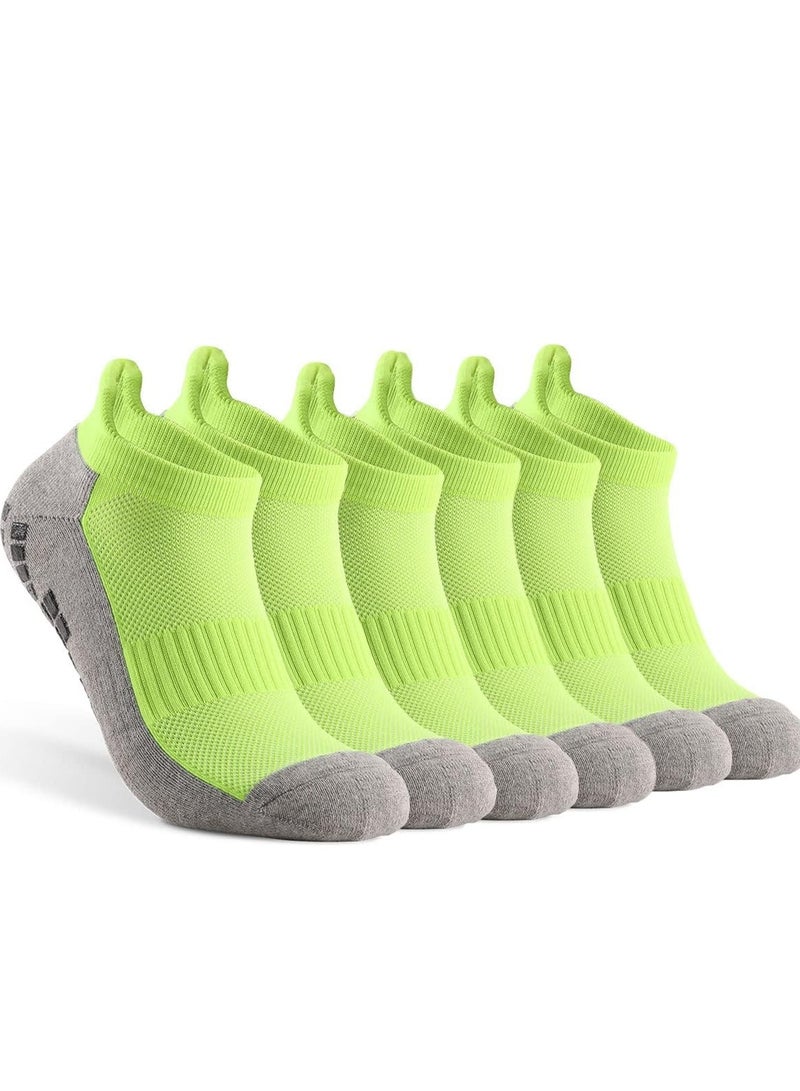 Non Slip Grip Socks for Women and Men Athletic Slipper Ankle Socks Cushioned Breathable for Yoga Running Ballet Pilates Sportststs 3 Pairs EU 39-45
