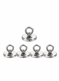 KASTWAVE Super Strong Neodymium Fishing Magnets, 88lbs Pulling Force Rare Earth Magnet with Countersunk Hole Eyebolt, Dia 1.26 inch for Retrieving in River and Magnetic Fishing, 5 Pcs  - Image 3