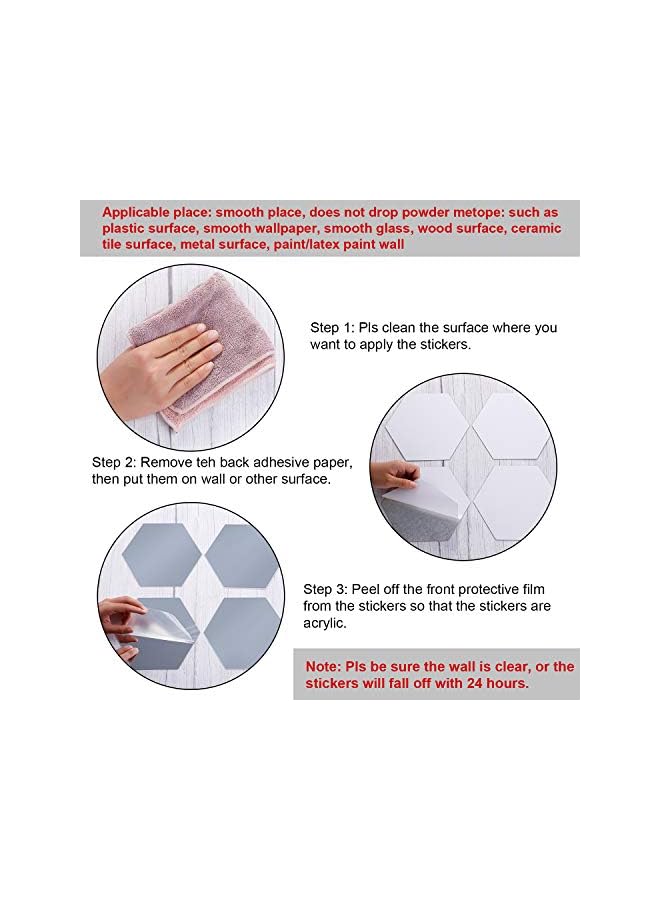 PROMASS 15 Pieces Removable Acrylic Mirror Setting Wall Sticker Decal for Home Living Room Bedroom Decor (Large Hexagon, 15 Pieces) - Image 3