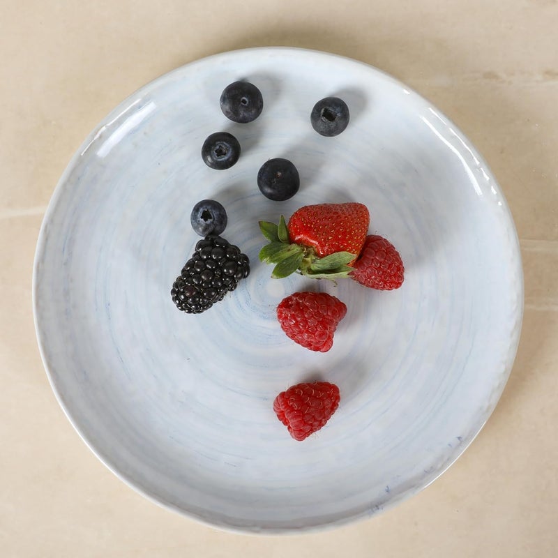 Gibson Elite طقم أدوات المائدة من جيبسون إليت أوكلاند بلو سويرل من الخزف المزجج التفاعلي 16 قطعة لخدمة 4 أشخاص (أطباق وأوعية) - Image 5