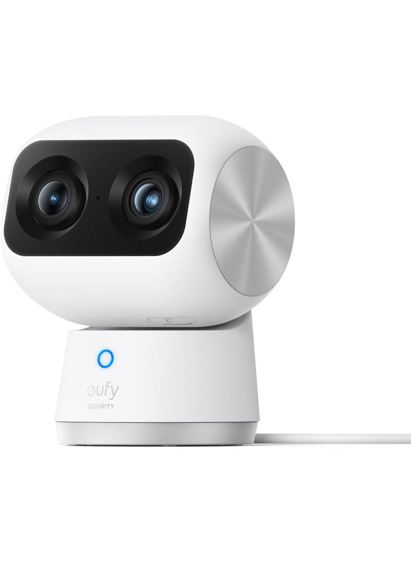 eufy - Security Indoor Cam S350, Dual Cameras, 4K UHD Resolution Security Camera with 8× Zoom and 360° PTZ, Human/Pet AI, Ideal for Baby Monitor/Pet Camera/Home Security, Dual-Band Wi-Fi 6, Plug in - Image 1