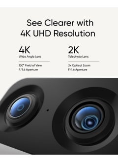إيوفي 4K UHD مع تكبير 8× و360 درجة PTZ، الذكاء الاصطناعي البشري/الحيوانات الأليفة، مثالية لمراقبة الأطفال/كاميرا الحيوانات الأليفة/أمان المنزل، واي فاي 6 ثنائي النطاق، توصيلeufy Security Indoor Cam S350  - Image 2