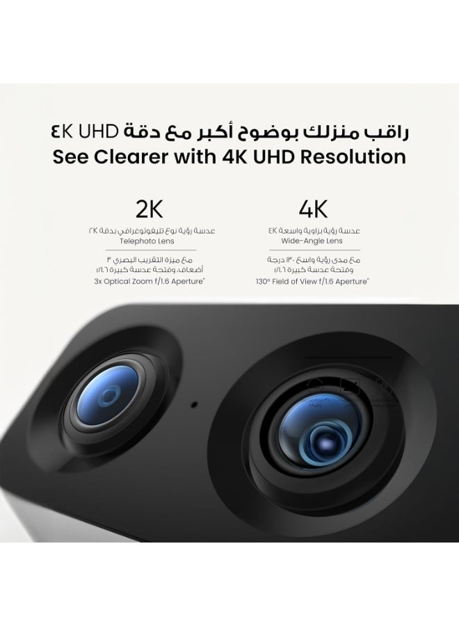 إيوفي 4K UHD مع تكبير 8× و360 درجة PTZ، الذكاء الاصطناعي البشري/الحيوانات الأليفة، مثالية لمراقبة الأطفال/كاميرا الحيوانات الأليفة/أمان المنزل، واي فاي 6 ثنائي النطاق، توصيلeufy Security Indoor Cam S350 - Image 2