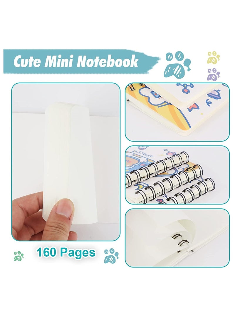 Mini Animal Cartoon Pocket Notebook, Small Notepad Journal 4 packs, 3x4 Spiral portable note book, Blank Paper memo u0026 scratch pads, Thick Lined Paper with Inner Mini Journal Notepad A7 - Image 4