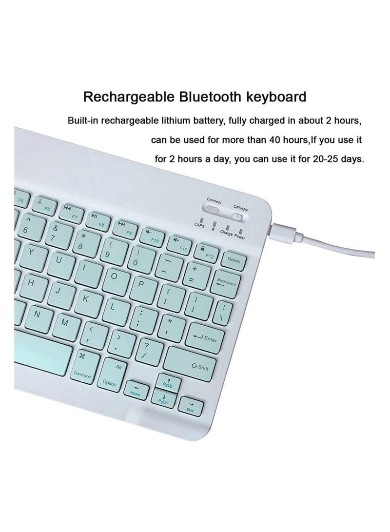 Rechargeable Bluetooth Keyboard and Mouse Combo Ultra-Slim Portable Compact Wireless Mouse Keyboard Set for Android Windows Tablet Cell Phone iPhone iPad Pro Air Mini, iPad OS/iOS 13 and above (Black) - Image 5