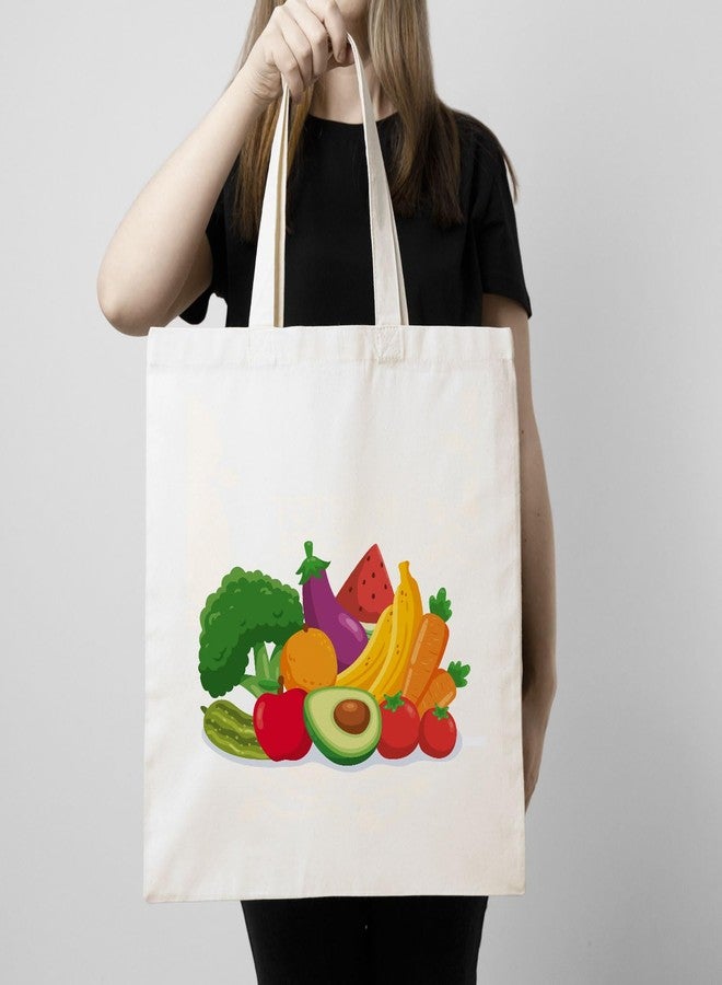 ARTBUG Tote Bag for Women with zip, Aesthetic Canvas tote bag for college girls, office, stylish and reusable - Vegetables and Fruits - D No - 237 - Image 3
