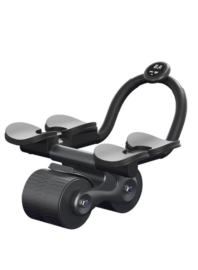 XiuWoo Abdominal Wheel Automatic Rebound Roll Timed Abdominal Muscle Wheel Elbow Support Fitness Equipment - Black - Image 2