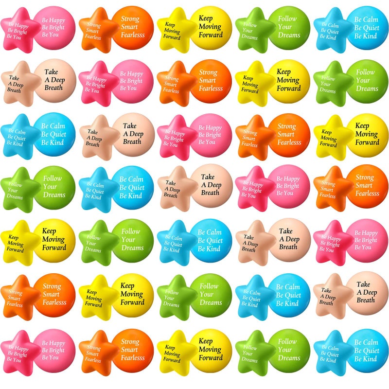 Aoriher 36 Pcs Motivational Stress Balls Quotes Inspirational Funny Colorful Foam Balls Hand Exercise Stress Relief Gifts for Office Small Anxiety Toys for Relief Motivating SupplyRound - Image 3