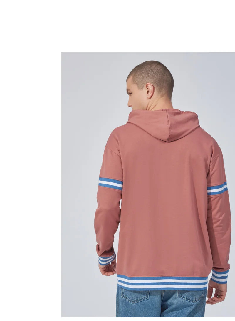 Maniac Maniac Mens Printed Hooded Neck Full Sleeve Onion and Blue Cotton Sweatshirt