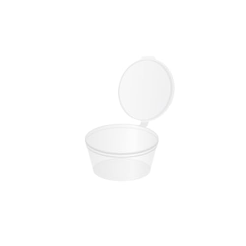 Prokart Premium Mini 25Ml Plastic Cup With Attached Lid Sauce Packaging | Small Size Plastic Container For Food Storage (Pack of 50),Transparent - Image 2