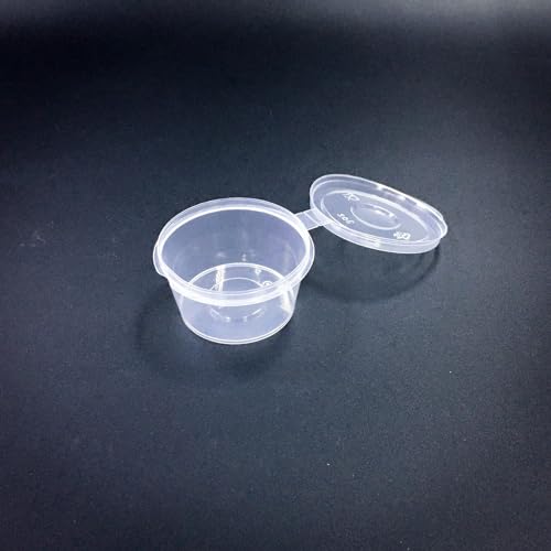 Prokart Premium Mini 25Ml Plastic Cup With Attached Lid Sauce Packaging | Small Size Plastic Container For Food Storage (Pack of 50),Transparent - Image 3