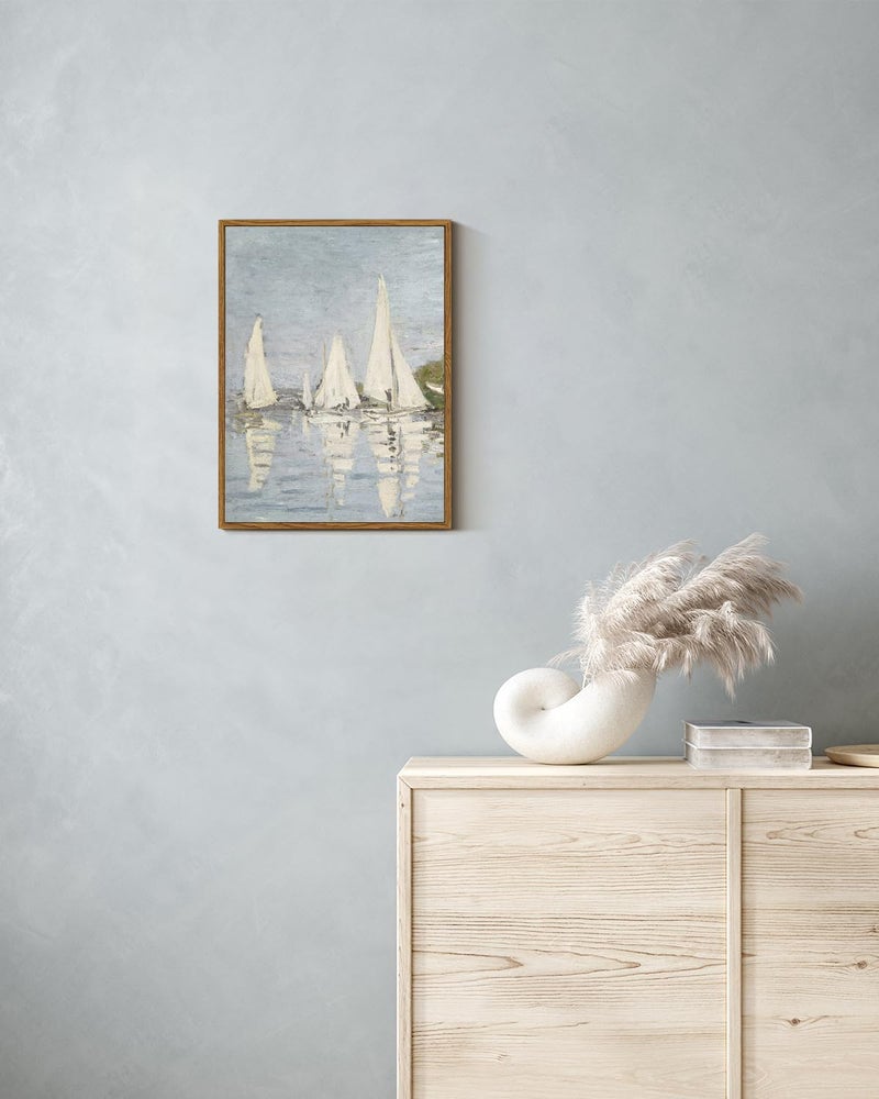 ARPEOTCY Vintage Framed Canvas Wall Art, 12x16inch, Farmhouse Laundry Wall Decor, Country Art Prints Home Decorations, Country Landscape Paintings for Summer Laundry Room Shelf Decor - Image 3