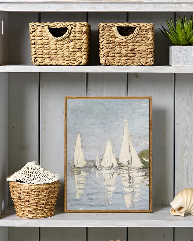 ARPEOTCY Vintage Framed Canvas Wall Art, 12x16inch, Farmhouse Laundry Wall Decor, Country Art Prints Home Decorations, Country Landscape Paintings for Summer Laundry Room Shelf Decor - Image 5
