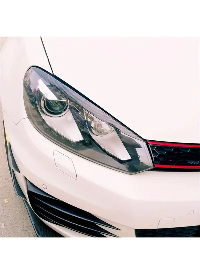 Bright Black Polished Plastic Front Headlight Eyebrows for Golf 6 GTI R Replacement Parts - Image 4