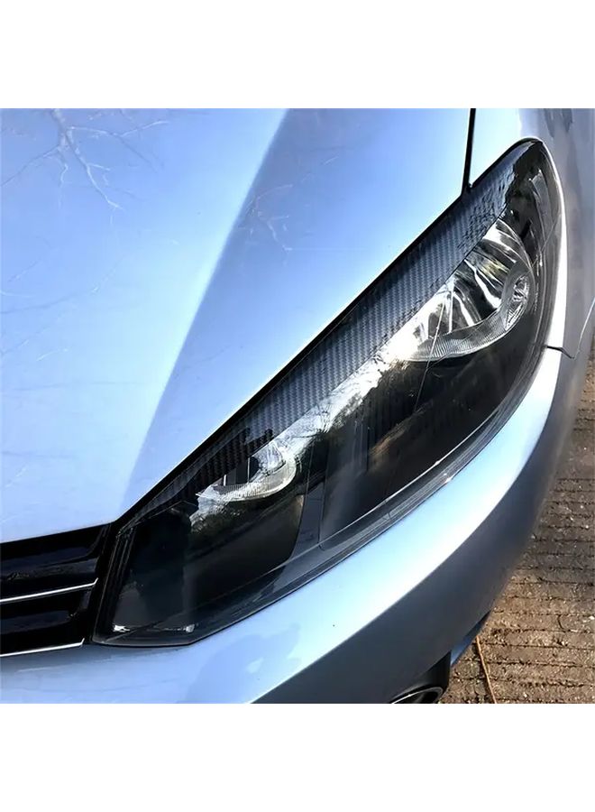 Bright Black Polished Plastic Front Headlight Eyebrows for Golf 6 GTI R Replacement Parts - Image 3