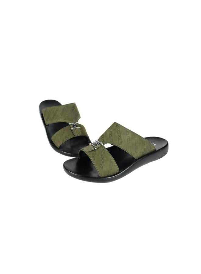 barjeel uno 008-3550 Barjeel Mens Arabic Sandals 63071 Olive - Image 3