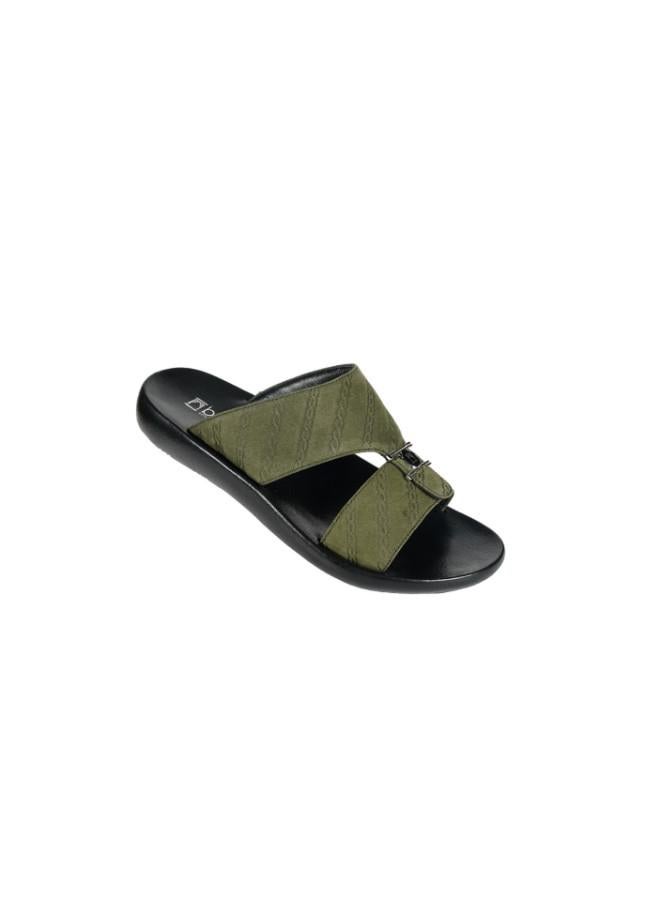 barjeel uno 008-3550 Barjeel Mens Arabic Sandals 63071 Olive - Image 2