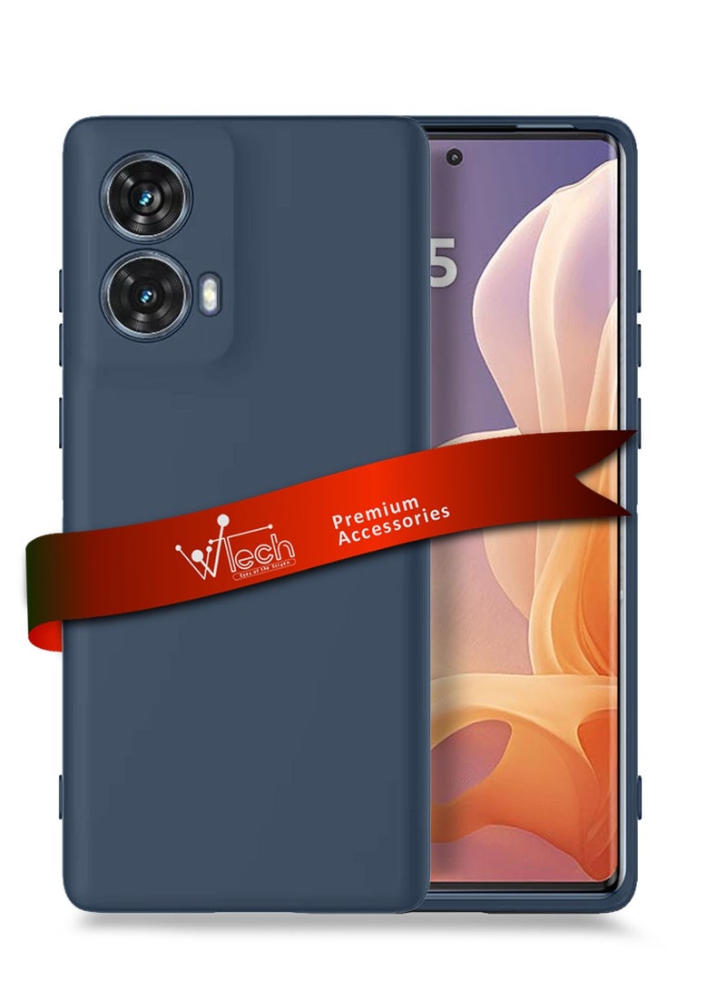 Wtech Motorola Moto G85 / Motorola Edge 50 Fusion / Motorola S50 Neo 5G 2024 Premium Liquid Silicone Case Cover (MCRPSN) - Strom Blue - Image 1