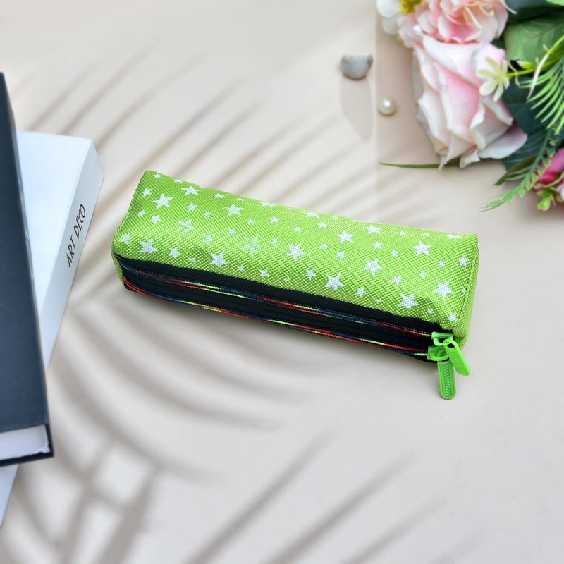 Kuber Industries Makeup Pouch | Rexine Cosmetic Pouch | Jewellery Utility Pouch | Toiletry Pouch for Girls | Travel Makeup Pouch for Girls | Storage Makeup Bag | Star Makeup Pouch | Pack of 2 | Multi - Image 2