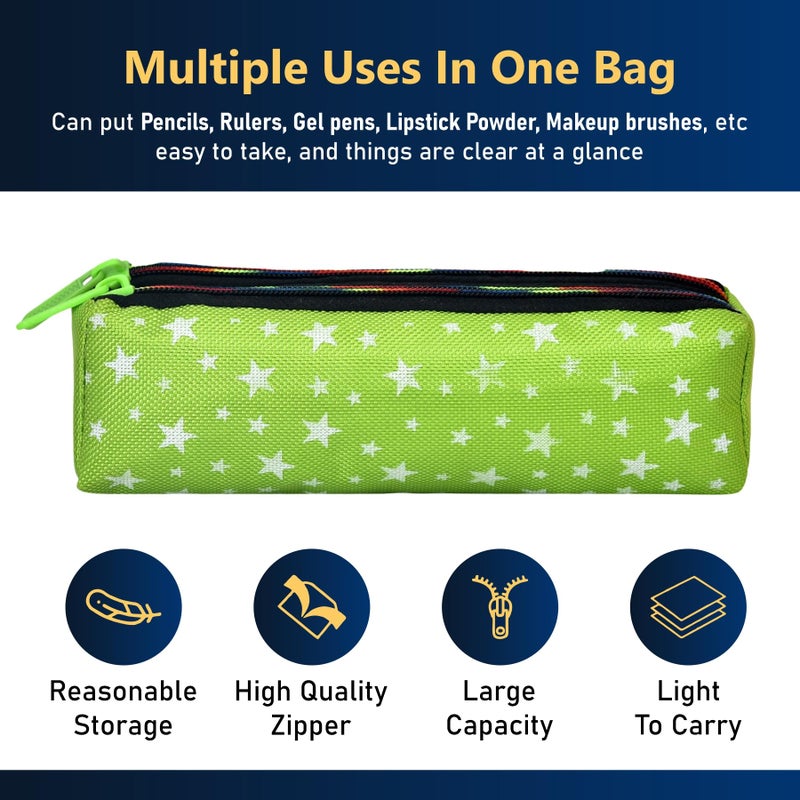 Kuber Industries Makeup Pouch | Rexine Cosmetic Pouch | Jewellery Utility Pouch | Toiletry Pouch for Girls | Travel Makeup Pouch for Girls | Storage Makeup Bag | Star Makeup Pouch | Pack of 2 | Multi - Image 4