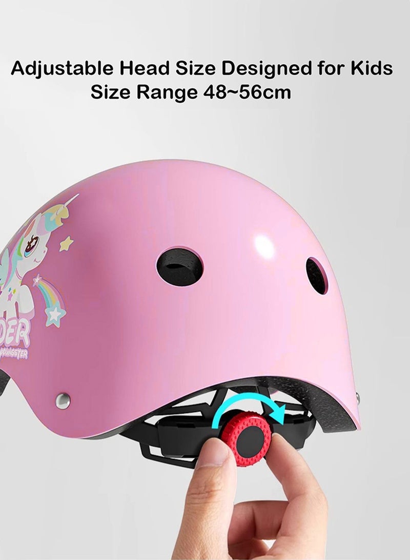 GT-Wheel Adjustable Kids Bike Helmet for 3-8 Years Skateboard Helmet with Knee Elbow Pads and Wrist Guard for Roller Skates Cycling - Image 4