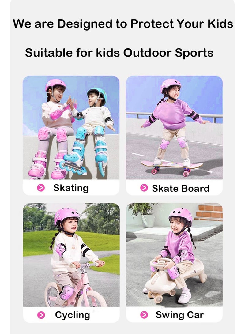 GT-Wheel Adjustable Kids Bike Helmet for 3-8 Years Skateboard Helmet with Knee Elbow Pads and Wrist Guard for Roller Skates Cycling - Image 5