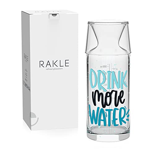 Rakle Bedside 23.6oz Water Carafe and Glass – Motivational Sayings - Image 4