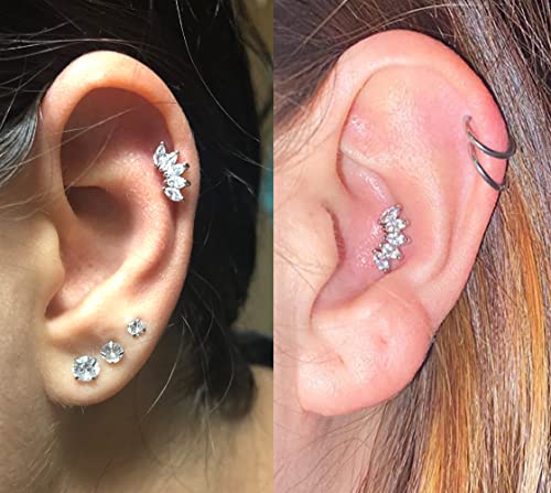 Longita Cartilage Earring Cartilage Earrings for Women Helix Piercing Jewelry Tragus Earrings for Women Silver Cartilage Hoop Earring - Image 2
