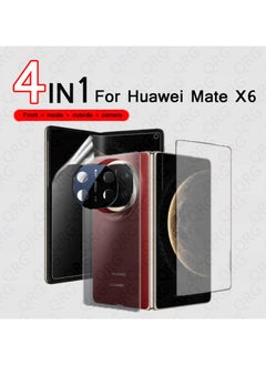 4 in 1 Huawei Mate X6 Screen Protector, front tempered glass screen protector and camera protector and internal hydrogel film and external hydrogel film - high transparency full coverage anti-scratch and impact protective film
