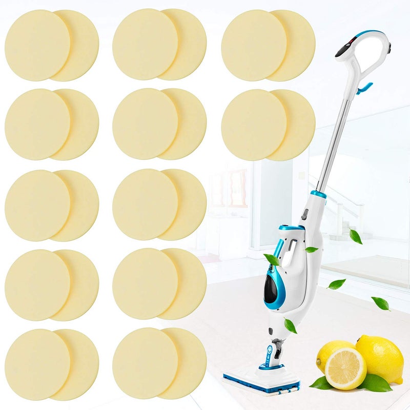 Blulu Blulu 24 Pack Replacement Steam Mop Scent Discs Steam Mop Fragrance Discs Pads Compatible with Bissell Powerfresh and Symphony Series Fits Model 1940 1806 and 1132 Lemon Fresh Fragrance  - Image 1