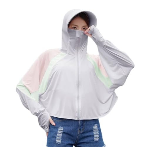 PALAY® Sun Protection Hoodie for Women Sun Protection Hoodie Jacket Full Zip UPF 50+ UV Block Clothing with Brim for Running Hiking Outdoor Quick Dry, Pink - Image 1
