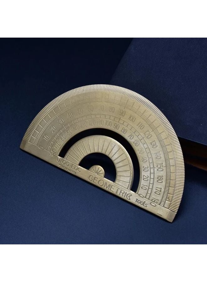 1pc Brass Protractor 0 180 Degree Precision Metal Measuring Tool for Math Art Design - Image 5