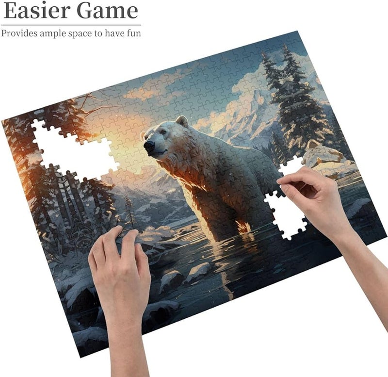 Phayah Polar Bear In Winter Jigsaw Puzzle 500 Pieces For Adults Home Decor Gift - Image 4