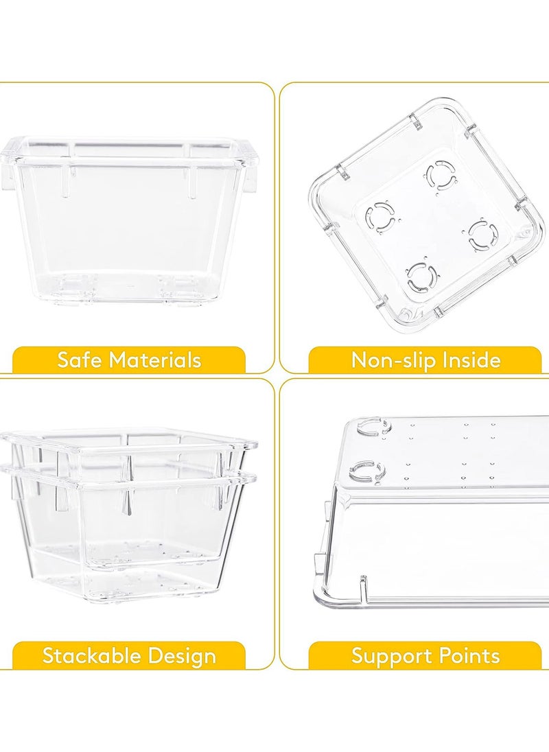 Eworld 50-piece Clear Plastic Desk Drawer Organizer Set, Stackable Trays in 4 Sizes for Bathroom, Bedroom, Kitchen, Office, and Vanity Storage  - Image 3