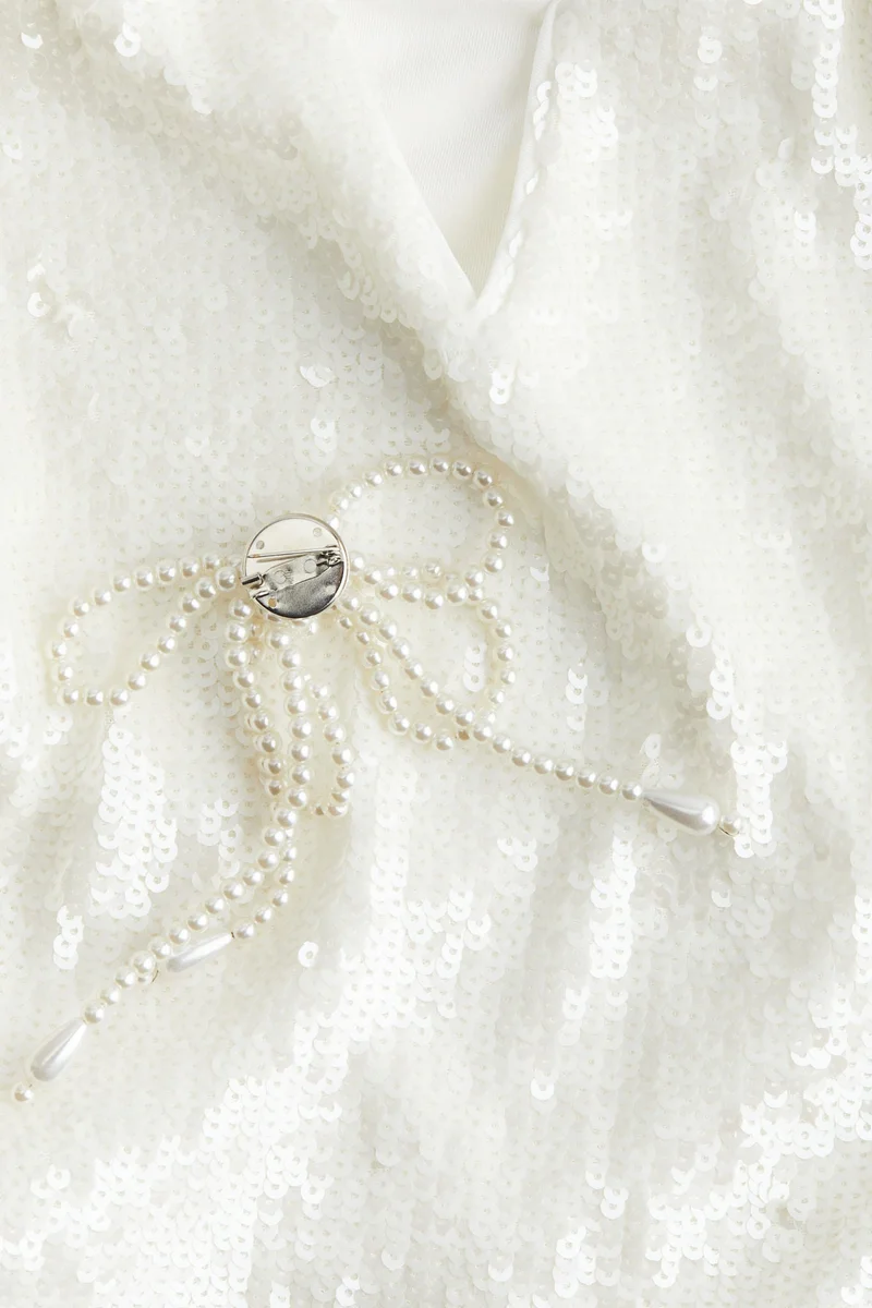 H&M Bow-Detail Sequined Top