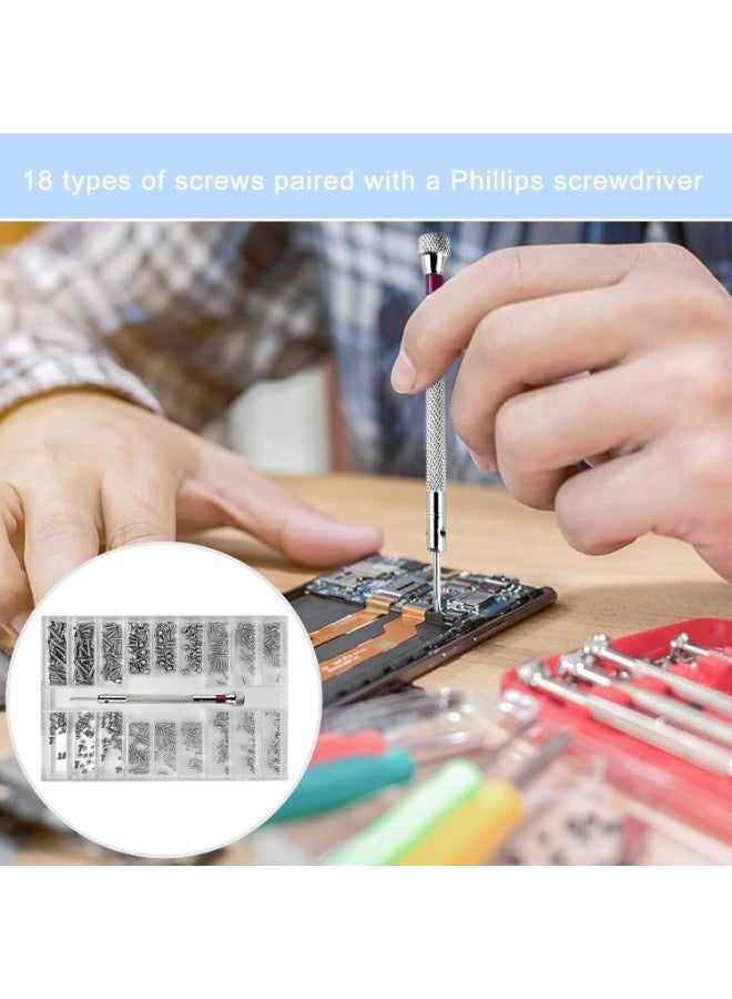 Tiny Micro Repair Screw Kit, M1.2/M1.4/M2 Screws for Electronics, Laptops, Glasses, Watches, SSD M.2 Hard Drives, Computer Replacement Fastener (500 Pcs) - Image 4