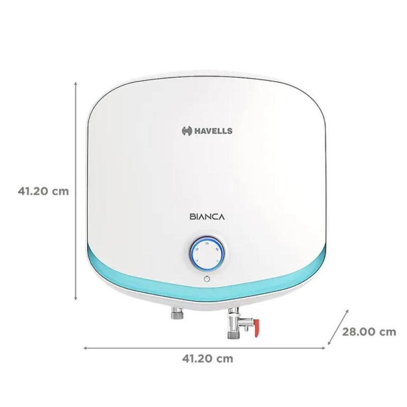 Havells Havells Bianca 10L Storage Water HeaterGeyser5 Star Temp Sensing LED KnobAnti Rust TankWarranty7 Yr on TankFree Installation With Shock Safe Plug Flexi PipeHigh Rise CompatibleWhite Blue  - Image 2