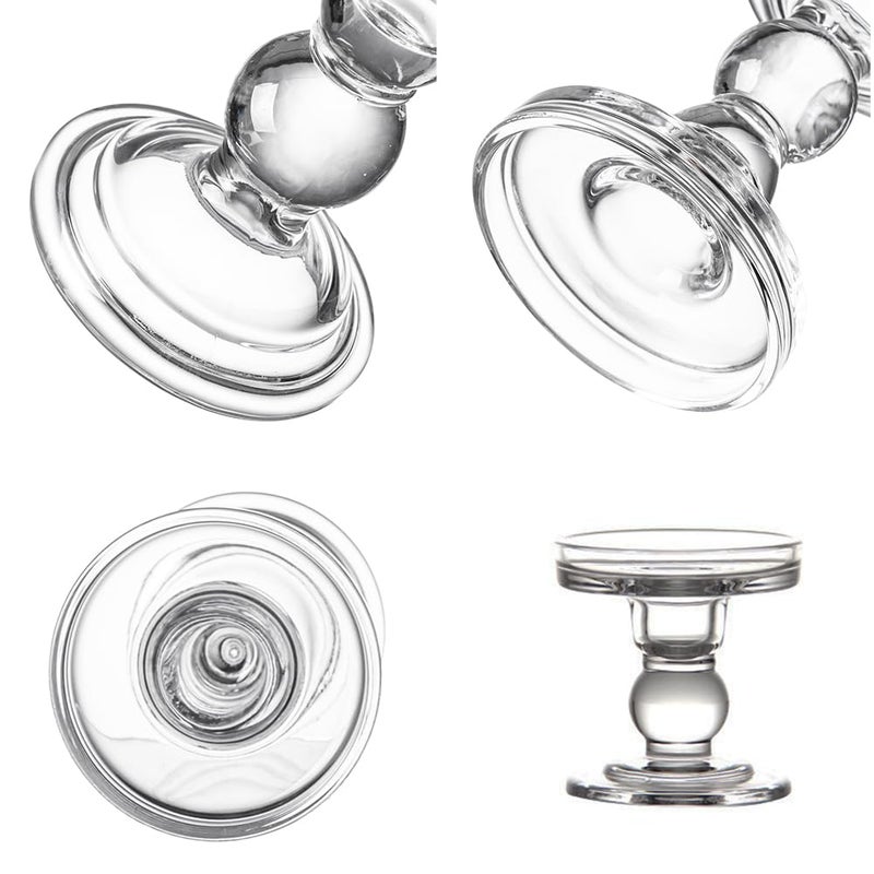 UPSTORE Glass Candle Holder Clear Pillar Candle Stand Candlestick for Dinner Table Wedding Party Home Decoration (Height 3.5 inch) - Image 3