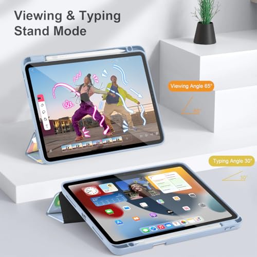May Chen for iPad Pro 11 inch M2 4th Generation 2022, iPad Pro 11 3rd/2nd/1st Gen, Case with Transparent Shockproof Back Cover [Built-in Pencil Holder, Auto Sleep/Wake, Cartoon Stick Figure - Image 5
