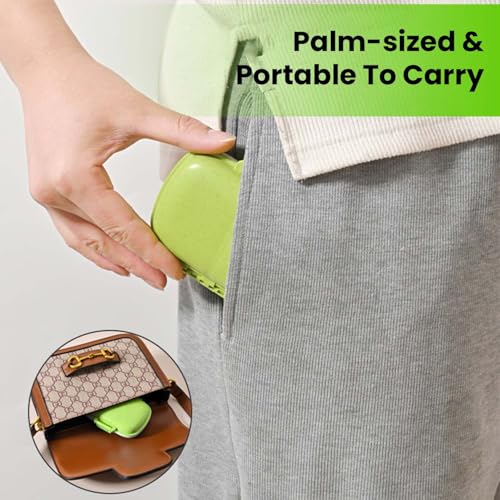 Homeaura Medicine Organizer Pill Box for Travel with 8 Compartments | Airtight Tablet Box for Medicine Storage | Wheat Straw Material BPA Free Moisture Proof | Portable Daily Pill Case | Green 1 Pc - Image 5