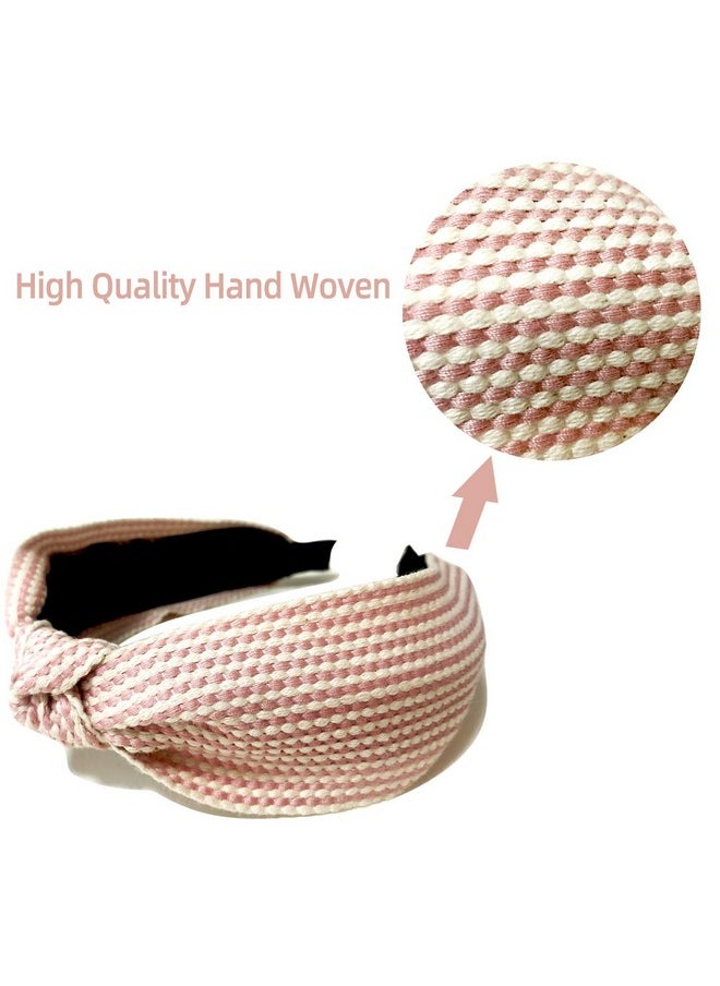 Jseng - 4Pc Handmade Braid Headband Cloth Cross Knot Elastic Hair Hoop Sweet Wide Hairband For Women Girls - Image 1