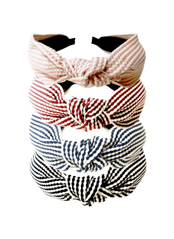 Jseng - 4Pc Handmade Braid Headband Cloth Cross Knot Elastic Hair Hoop Sweet Wide Hairband For Women Girls - Image 1